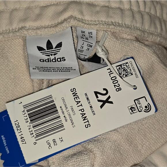 Adidas‎ Original Cream Jogger Sweatpants Pants Plus Size 2X New - Picture 15 of 15